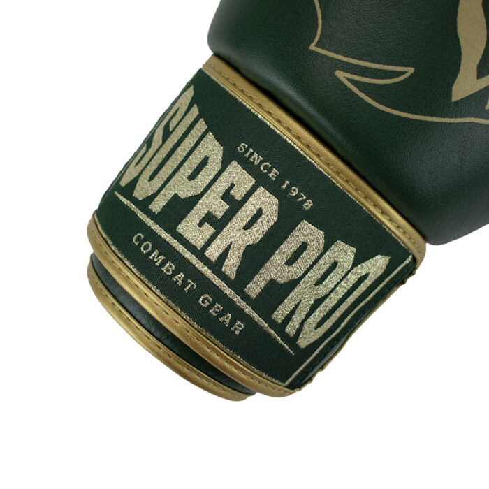 Super Pro - Warrior groen gouden kickbokshandschoenen - Image 3