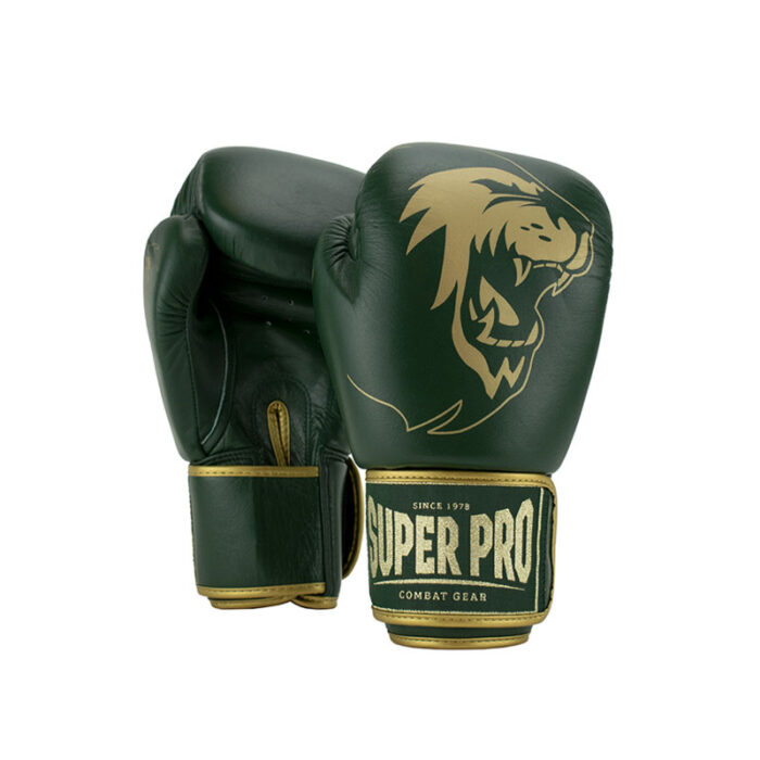 Super Pro - Warrior groen gouden kickbokshandschoenen
