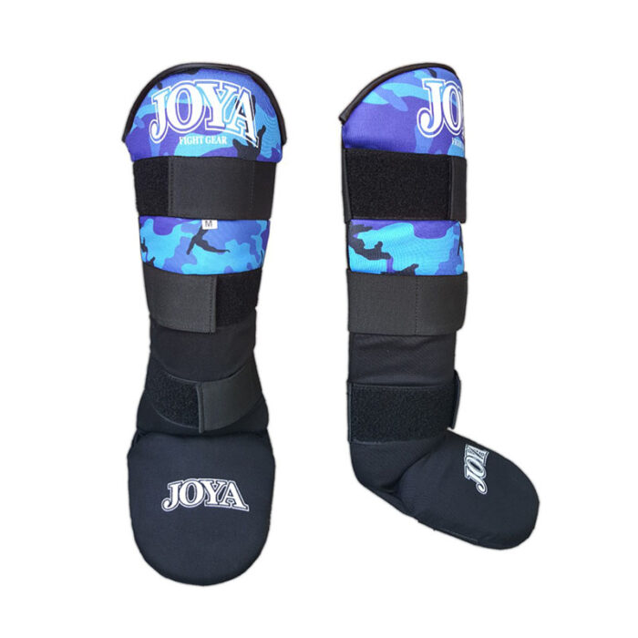 Joya - Camo blauwe kinder kickboks scheenbeschermers