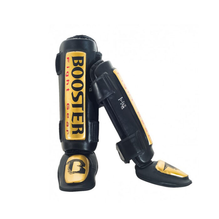 Booster - Thai Striker zwart gouden scheenbeschermers