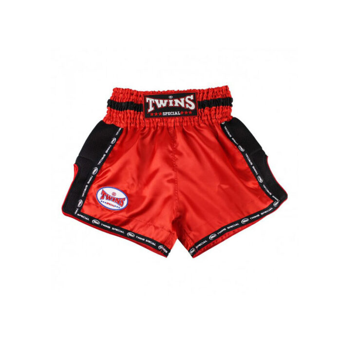 Twins - Muay Thai rood satijnen kickboksbroekje