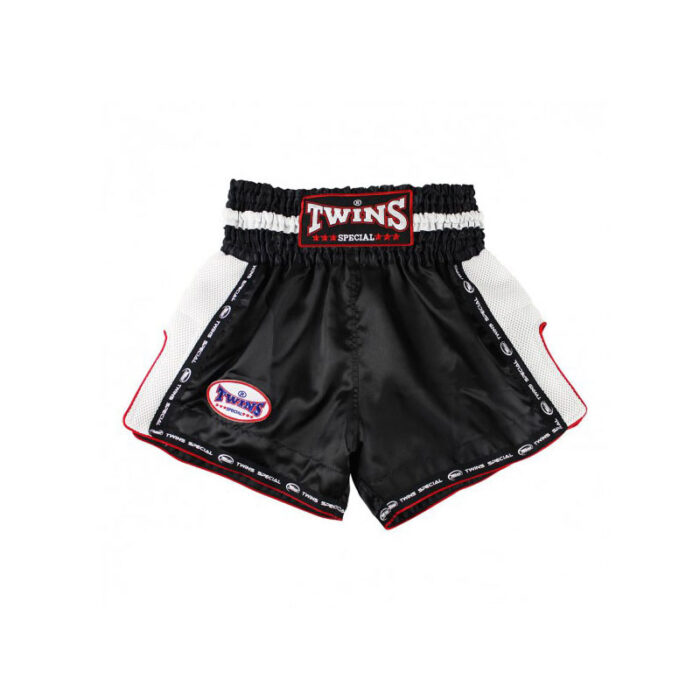Twins - Muay Thai zwart wit satijnen kickboksbroekje