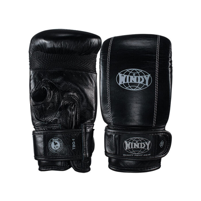 Windy - Classic Zak Training zwart leren bokshandschoenen