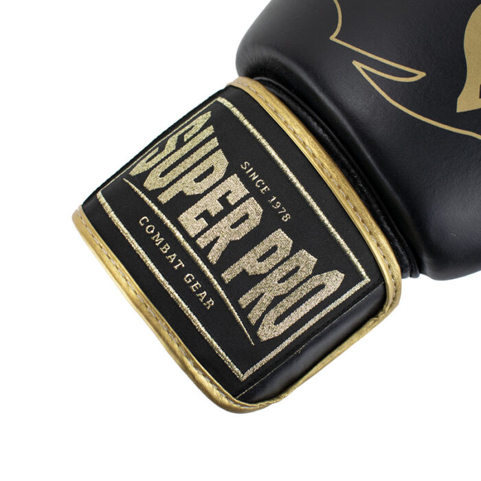 Super Pro - Warrior zwart gouden kickbokshandschoenen - Image 3