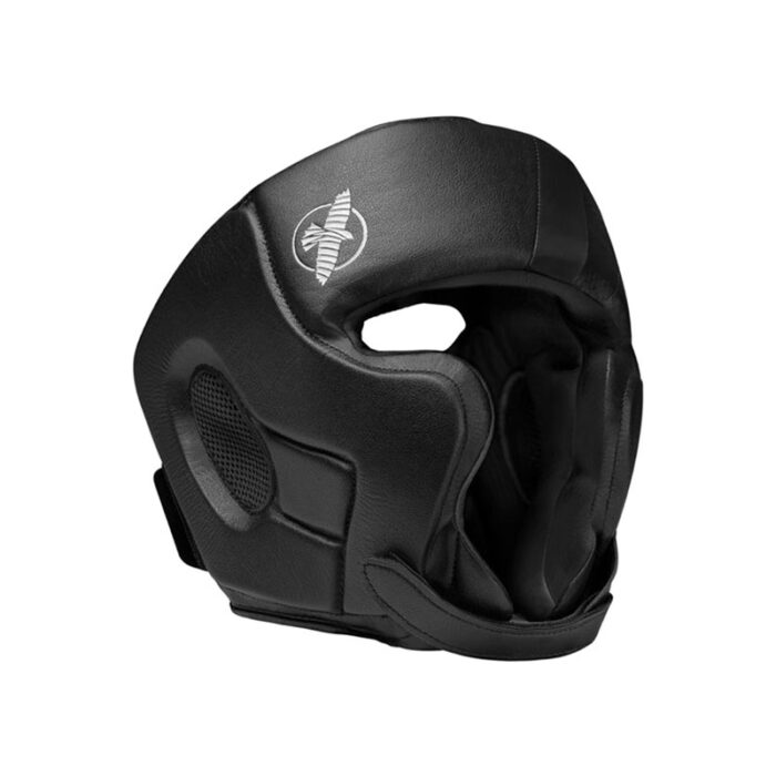 Hayabusa - T3 zwart leren hoofdbeschermer