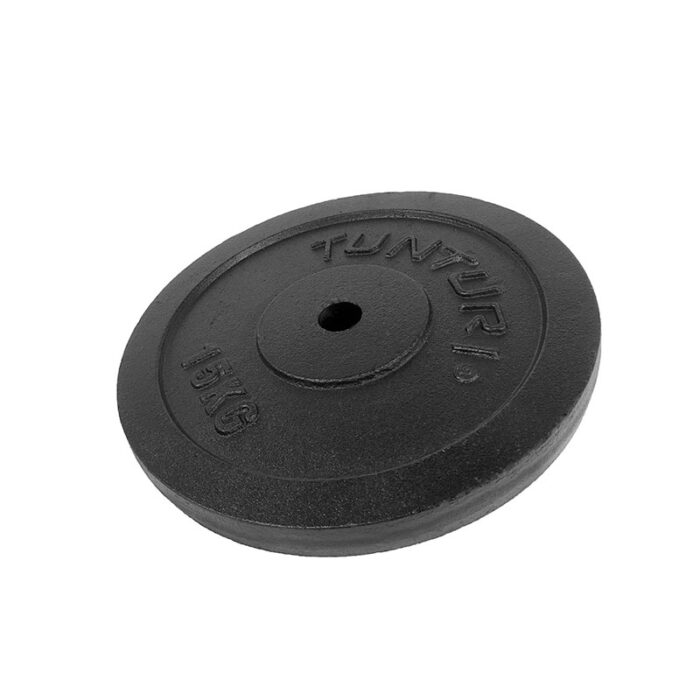 Tunturi - Gietijzeren zwarte halterschijf - 15kg