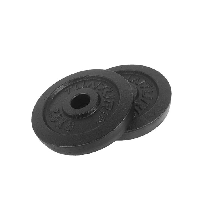 Tunturi - Gietijzeren zwarte halterschijven - 2 x 2.5kg