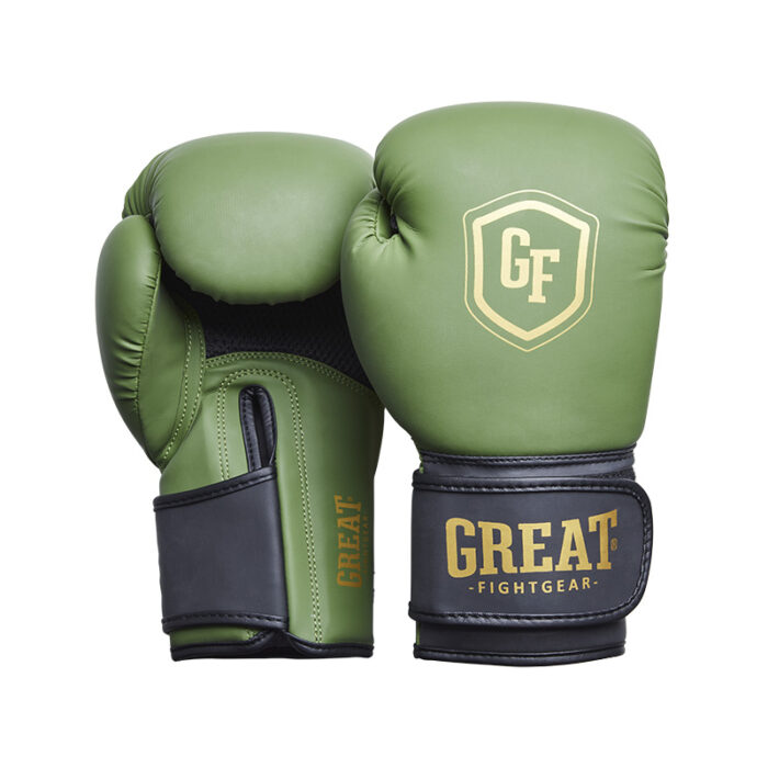 Great - Intermediate groen gouden kickbokshandschoenen