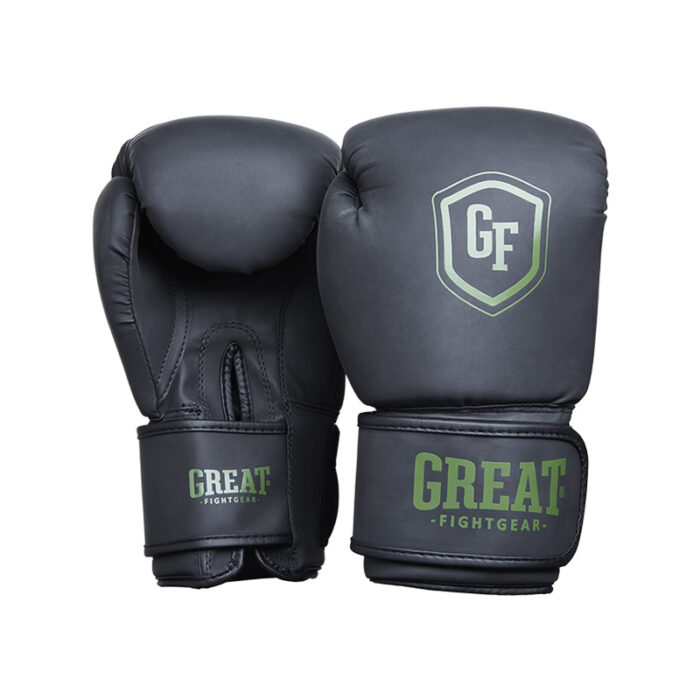 Great - Basics zwart groene kickbokshandschoenen