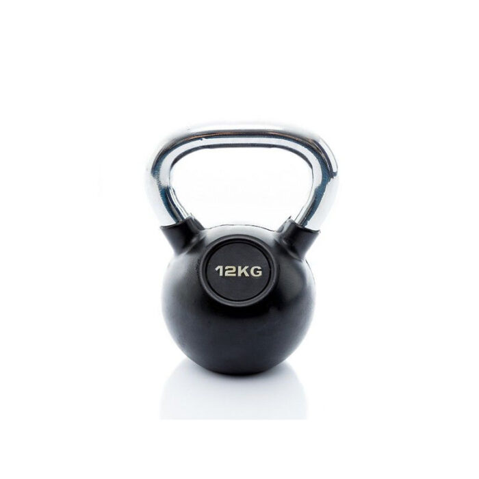 Muscle Power - Classic rubberen chrome kettlebell 12kg