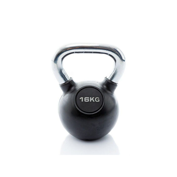 Muscle Power - Classic rubberen chrome kettlebell 16kg