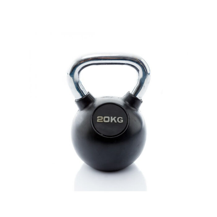 Muscle Power - Classic rubberen chrome kettlebell 20kg