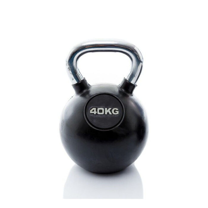 Muscle Power - Classic rubberen chrome kettlebell 40kg