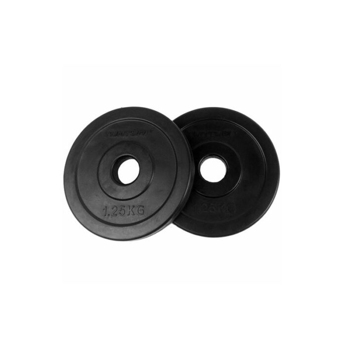 Tunturi - Zwart Rubberen halterschijven - 2x 1,25kg