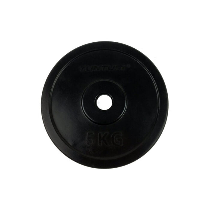 Tunturi - Zwart Rubberen halterschijven - 5kg