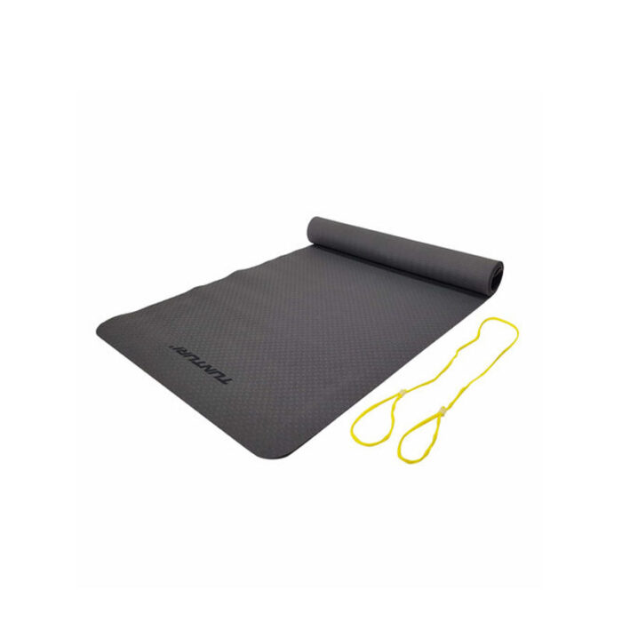 Tunturi - Yogamat TPE antraciet grijs - 4mm