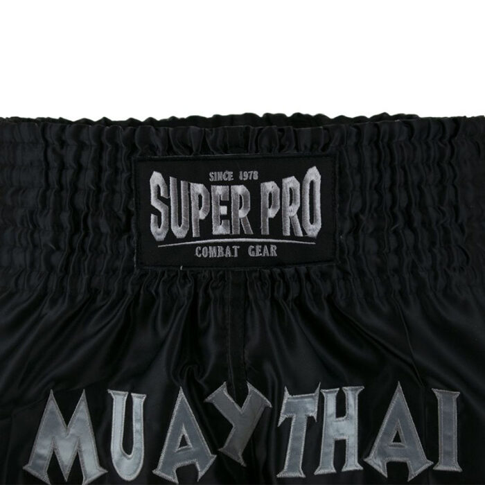 Super Pro - Thai Fighter zwart zilver boksbroekje - Image 3