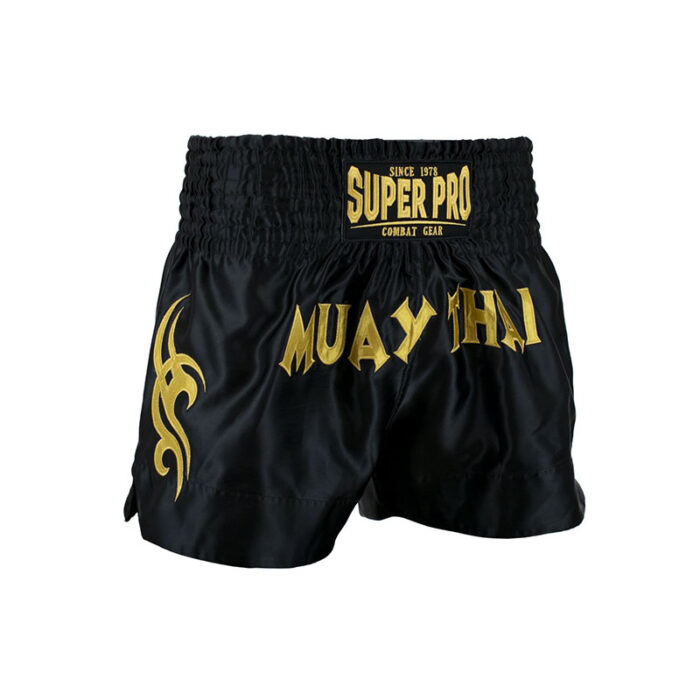 Super Pro - Thai Fighter zwart goud boksbroekje
