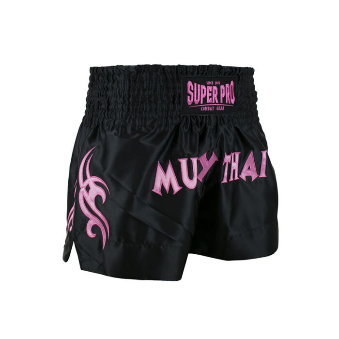 Super Pro - Thai Fighter zwart roze boksbroekje