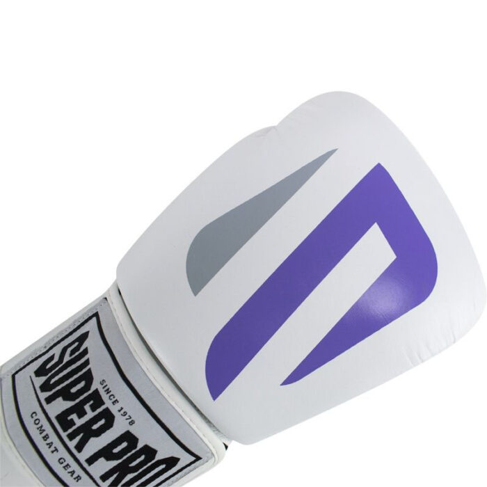 Super Pro - No Mercy wit paarse PU bokshandschoenen - Image 5