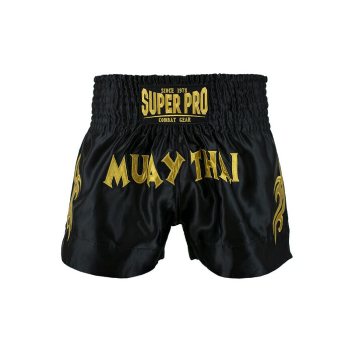 Super Pro - Thai Fighter zwart goud boksbroekje - Image 2
