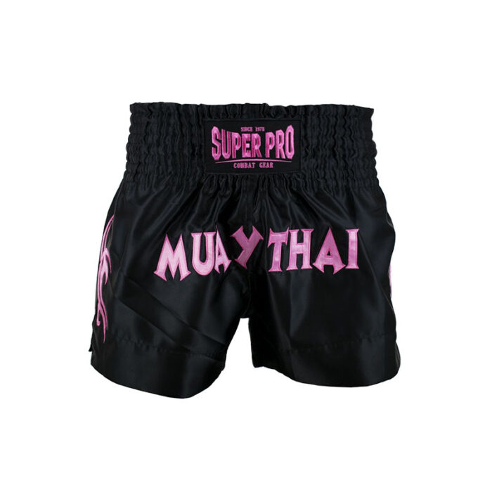 Super Pro - Thai Fighter zwart roze boksbroekje - Image 2