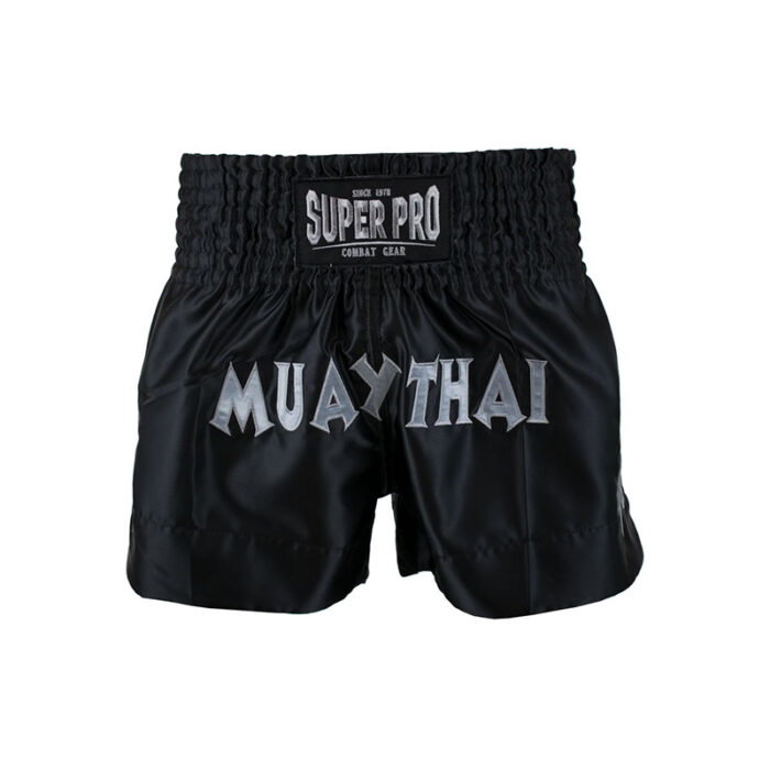 Super Pro - Thai Fighter zwart zilver boksbroekje - Image 2