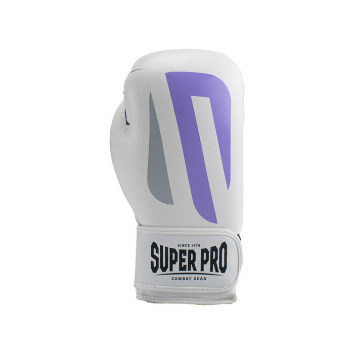 Super Pro - No Mercy wit paarse PU bokshandschoenen - Image 4